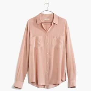 MADEWELL Silk Spotlight Button up in Wet Boulder